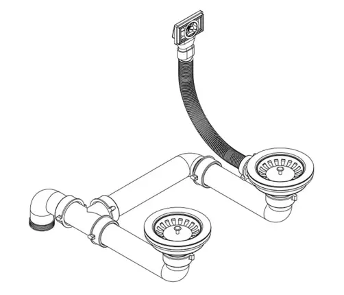 Virtuvinė Plautuvė, Granitas, Du Dubenys, Pilka