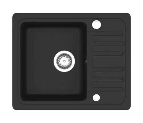 Virtuvinė Plautuvė, Granitas, Vieno Dubens, Juoda