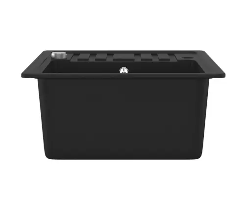 Virtuvinė Plautuvė, Granitas, Vieno Dubens, Juoda