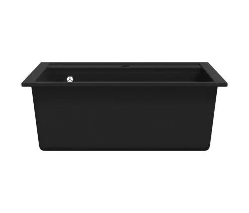 Virtuves Izlietne, Viena Bļoda, Melna, Granīts Vidaxl