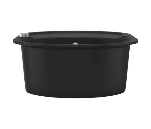 Ühepoolne Köögivalamu, Graniit, Ovaalne, Must