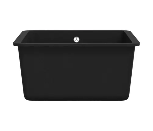 Virtuves Izlietne, Viena Bļoda, Melna, Granīts Vidaxl