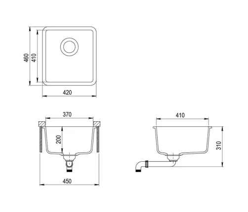 Virtuves Izlietne, Viena Bļoda, Pelēka, Granīts Vidaxl