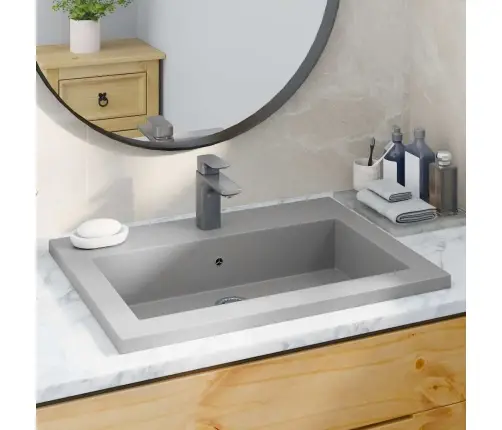 Izlietne, 600X450X120 Mm, Pelēks Granīts Vidaxl