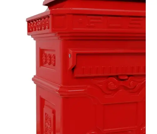 Pastkaste, Retro Stils, Nerūsējošs Alumīnijs, Sarkana Vidaxl