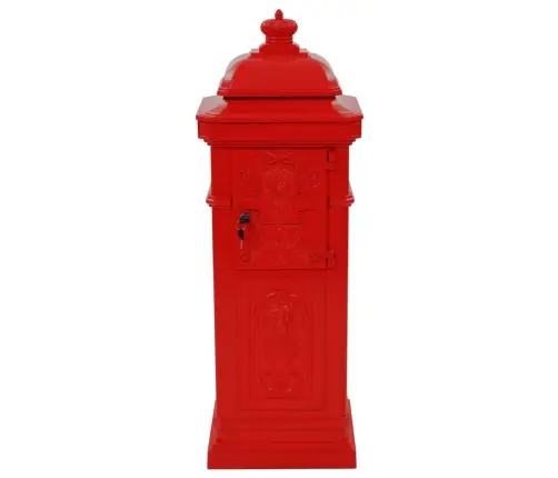 Pastkaste, Retro Stils, Nerūsējošs Alumīnijs, Sarkana Vidaxl