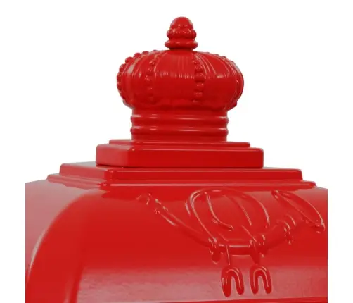 Pastkaste, Retro Stils, Nerūsējošs Alumīnijs, Sarkana Vidaxl