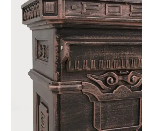 Pastkaste, Retro Stils, Nerūsējošs Alumīnijs, Bronzas Krāsā Vidaxl