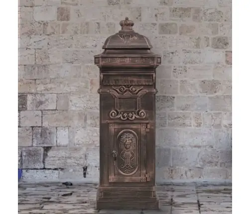 Pastkaste, Retro Stils, Nerūsējošs Alumīnijs, Bronzas Krāsā Vidaxl