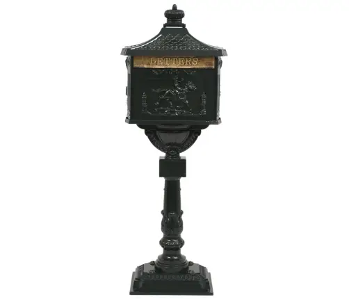 Pastkaste Uz Pjedestāla, Retro Stils, Nerūsējošs Alumīnijs, Zaļa Vidaxl