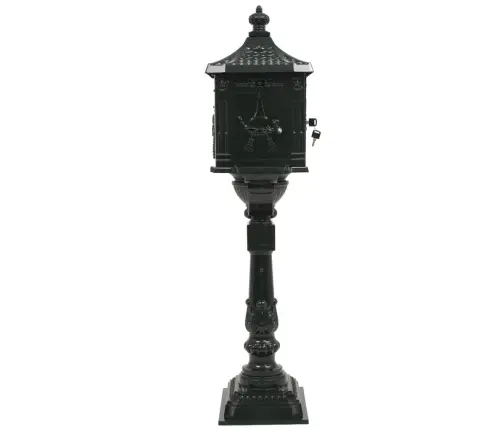 Pastkaste Uz Pjedestāla, Retro Stils, Nerūsējošs Alumīnijs, Zaļa Vidaxl