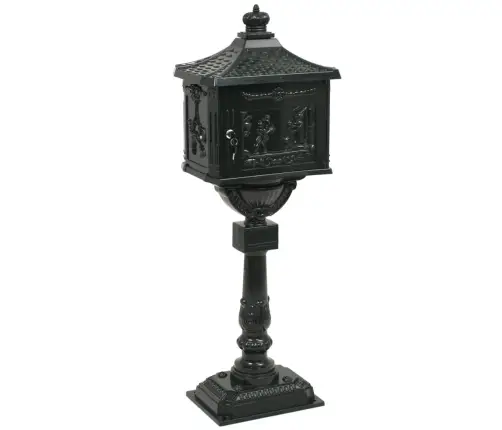 Pastkaste Uz Pjedestāla, Retro Stils, Nerūsējošs Alumīnijs, Zaļa Vidaxl