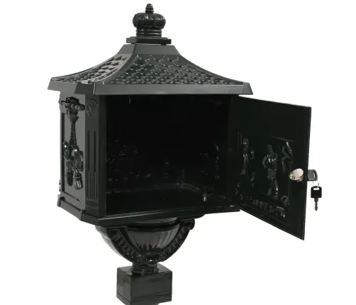 Pastkaste Uz Pjedestāla, Retro Stils, Nerūsējošs Alumīnijs, Zaļa Vidaxl