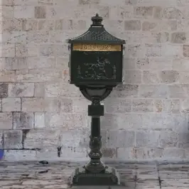 Pastkaste Uz Pjedestāla, Retro Stils, Nerūsējošs Alumīnijs, Zaļa Vidaxl