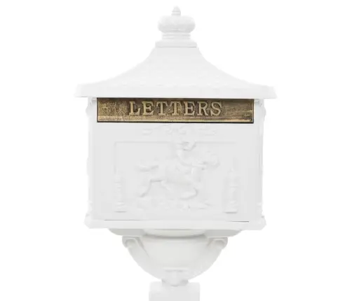 Posti Otsas Vanaaegne Postkast, Roostekindel, Valge