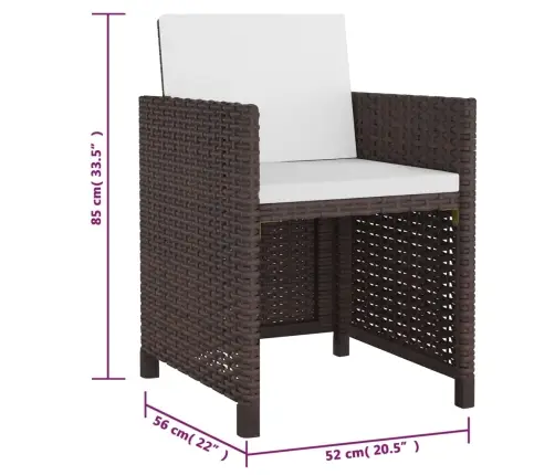 Lauko Valg. Baldų Komplekt. Su Pagalv., 5D., Rudas, Polirat.