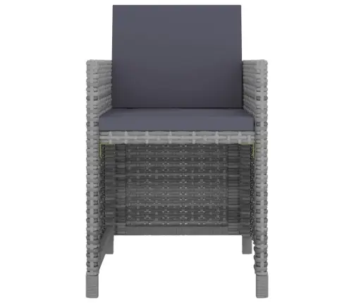 5-Daļīgs Dārza Mēbeļu Komplekts Ar Matračiem, Pe Pinums, Pelēks Vidaxl