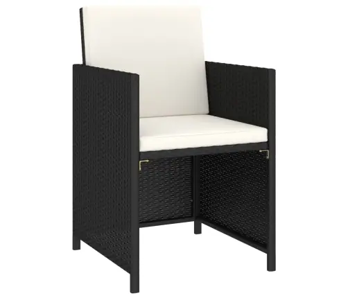 6-Daļīgs Dārza Mēbeļu Komplekts Ar Matračiem, Pe Pinums, Melns Vidaxl