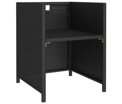 6-Daļīgs Dārza Mēbeļu Komplekts Ar Matračiem, Pe Pinums, Melns Vidaxl