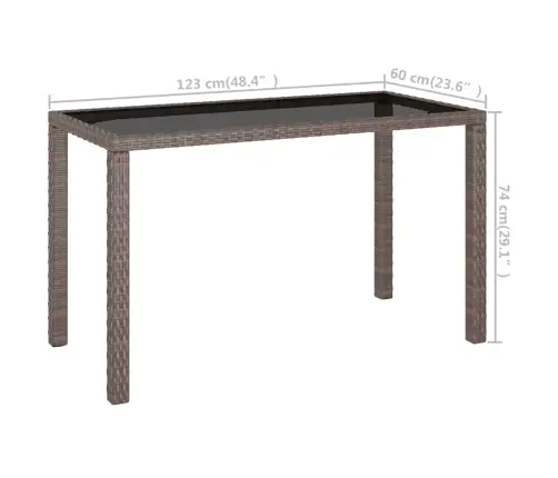 Lauko Valg. Baldų Komplektas Su Pag., 6D., Rudas, Poliratanas