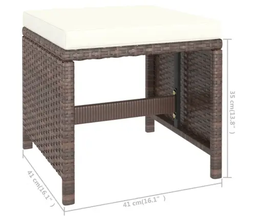 Lauko Valg. Baldų Komplektas Su Pag., 6D., Rudas, Poliratanas