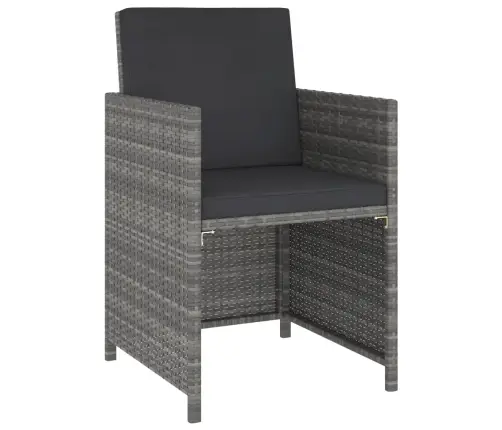 6-Daļīgs Dārza Mēbeļu Komplekts Ar Matračiem, Pe Pinums, Pelēks Vidaxl