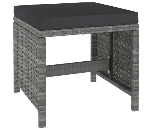 6-Daļīgs Dārza Mēbeļu Komplekts Ar Matračiem, Pe Pinums, Pelēks Vidaxl