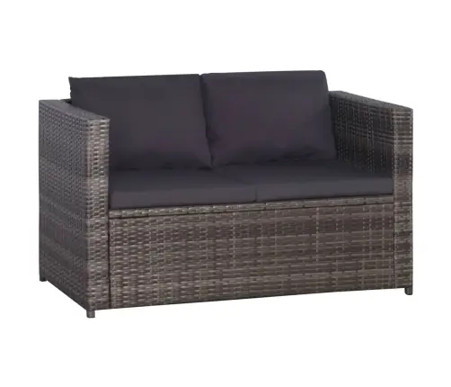 3-Daļīgs Bistro Mēbeļu Komplekts Ar Matračiem, Pe, Pelēks Vidaxl