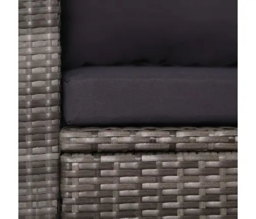 3-Daļīgs Bistro Mēbeļu Komplekts Ar Matračiem, Pe, Pelēks Vidaxl