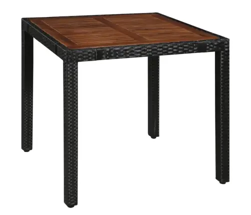 5-Daļīgs Dārza Mēbeļu Komplekts, Pe, Akācijas Koks, Melns Vidaxl