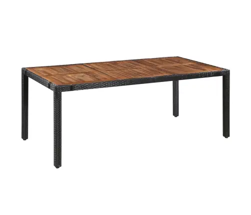 9-Daļīgs Dārza Mēbeļu Komplekts, Pe, Akācijas Koks, Melns Vidaxl