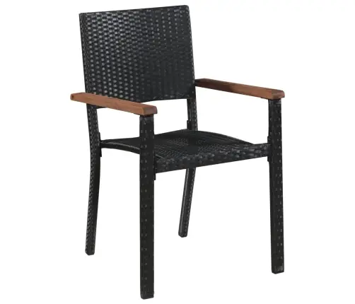 9-Daļīgs Dārza Mēbeļu Komplekts, Pe, Akācijas Koks, Melns Vidaxl