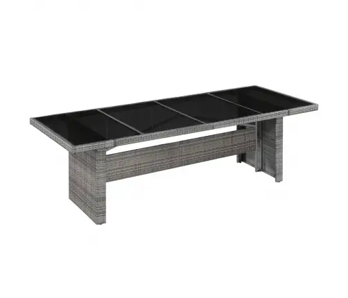 Dārza Galds, 240X90X74 Cm, Pe Rotangpalma, Stikls Vidaxl