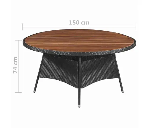 Mēbeļu Komplekti 9 Pcs Melns Un Krēmkrāsa Poliratāns Vidaxl