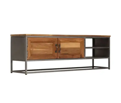 Tv Skapītis, 120X30X40 Cm, Pārstrādāts Tīkkoks, Tērauds Vidaxl