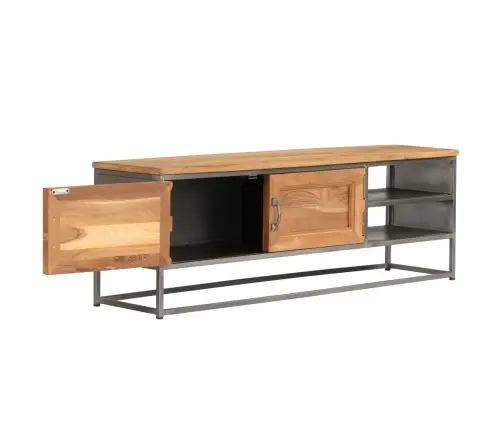 Tv Skapītis, 120X30X40 Cm, Pārstrādāts Tīkkoks, Tērauds Vidaxl