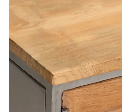 Tv Skapītis, 120X30X40 Cm, Pārstrādāts Tīkkoks, Tērauds Vidaxl