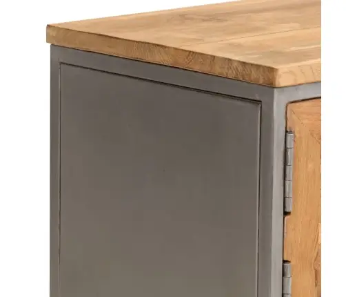 Tv Skapītis, 120X30X40 Cm, Pārstrādāts Tīkkoks, Tērauds Vidaxl