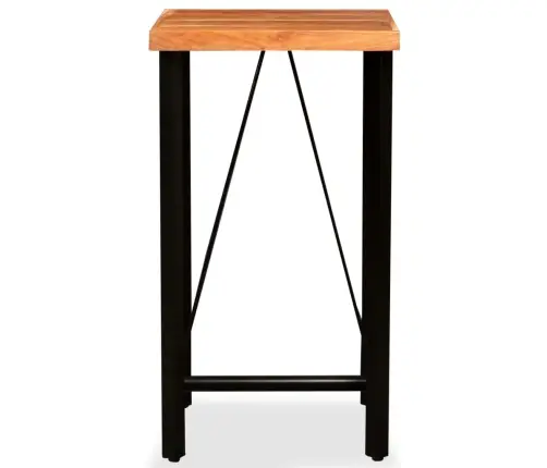 Trīsdaļīgs Bāra Mēbeļu Komplekts, Akācijas Masīvkoks, Īsta Āda Vidaxl