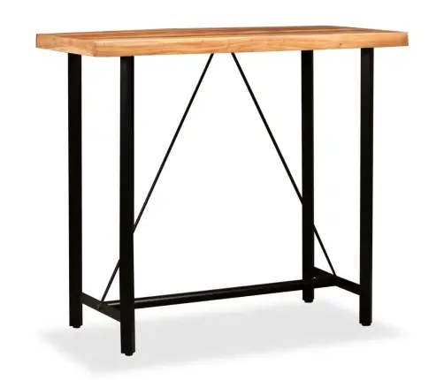 Piecdaļīgs Bāra Mēbeļu Komplekts, Akācijas Masīvkoks, Īsta Āda Vidaxl