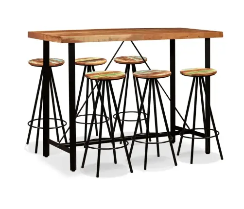 Baarikomplekt, 7 Osa, Akaatsia Ja Taaskasutatud Puit