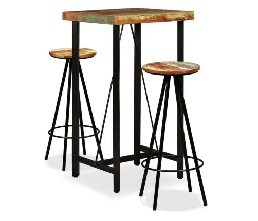 Bāra Mēbeļu Komplekts, 3 Gab., Pārstrādāts Masīvkoks Vidaxl