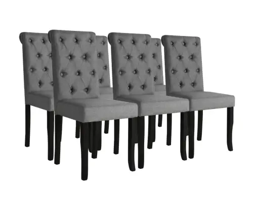 Virtuves Krēsli, 6 Gab., Tumši Pelēks Audums Vidaxl