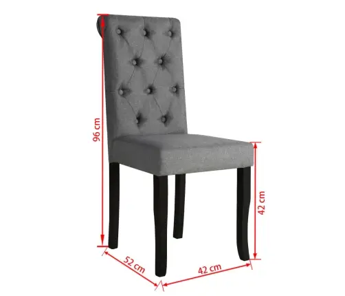 Virtuves Krēsli, 6 Gab., Tumši Pelēks Audums Vidaxl