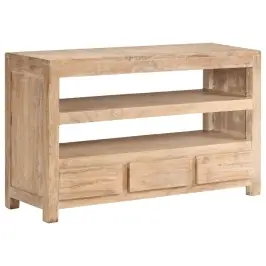 Tv Skapītis, 90X30X55 Cm, Akācijas Masīvkoks, Gaiši Brūns Vidaxl