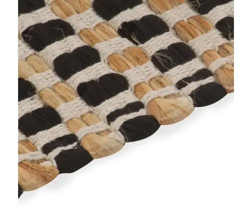 Džutas Vannasistabas Paklāju Komplekts, Audums, Dabīgs Un Melns Vidaxl