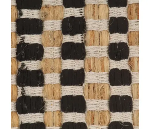 Džutas Vannasistabas Paklāju Komplekts, Audums, Dabīgs Un Melns Vidaxl