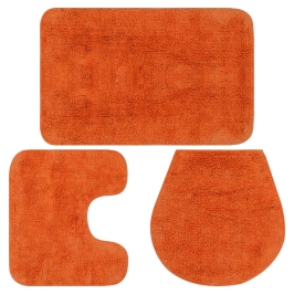 Vannasistabas Paklāji, 3 Gab., Oranžs Audums Vidaxl