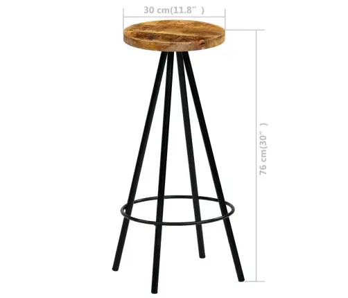 Bāra Krēsli, 4 Gab., Mango Masīvkoks Vidaxl