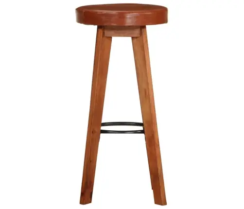 Bāra Krēsli, 2 Gab., Dabīga Āda Un Akācijas Masīvkoks Vidaxl